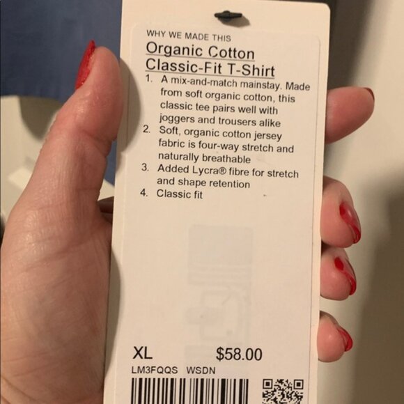 lululemon athletica Men's Blue Organic Cotton Tee, Size XL, NWT - Picture 3 of 5